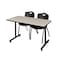 Kobe Rectangle Tables > Training Tables > Kobe Training Table & Chair Sets, 48 W, 30 L, 29 H, Maple MKTRCT4830PL47BK - alternate 1